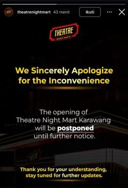 Izin Belum Rampung, Opening Theatre Night Mart Karawang Ditunda