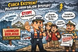Cuaca Ekstrem Mengancam, KSOP Tutup Pelayaran Wisata Labuan Bajo hingga 15 Januari