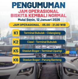 Layanan BISKITA Kembali Normal, Ini Jam Operasional dan Rutenya