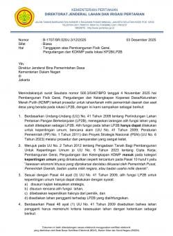 Awas, Bangun Koperasi Desa Merah Putih di Lokasi LP2B Harus Siap Ganti Lahan Tiga Kali Lipat