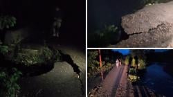 Badan Jalan Tinggal Setengah, Ruas Jalan Provinsi di Tabundung Masuk Zona Bahaya