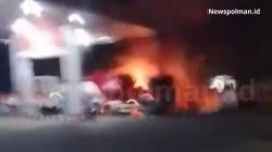 Heboh! SPBU Malunda Terbakar Saat Pengisian BBM, 40 Ton Bunker Nyaris Meledak