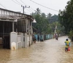 Hujan Berhari-hari, Sungai Cipedang Lebak Meluap dan Rendam Permukiman Warga