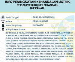 Warga Panam Siap-Siap Merana, Hari Ini Listrik Padam 8 Jam