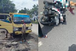 Hendak Belok Kanan, Pengendara Motor Ditabrak Truk dari Arah Berlawanan di Jalan Raya Bojonegoro