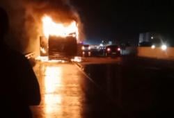 Bus PO Haryanto Terbakar di Tol Pemalang, 32 Penumpang Selamat