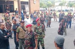 Anggota Dikeroyok OTK, Puluhan KOKAM Geruduk Polres Kulonprogo