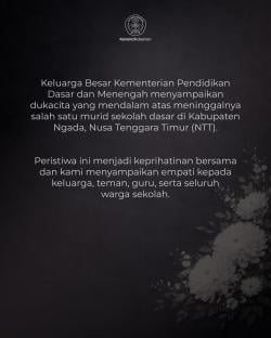 Murid SD di Ngada Wafat, Kemendikdasmen Tekankan Perlindungan Psikososial Anak