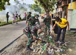 TNI Masuk Pasar dan Kali, Kodim Grobogan Gelar Korve Serentak