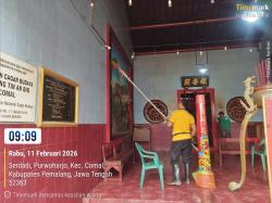 Klenteng Tin An Bio Pemalang Siap Sambut Imlek 2026, Polsek Comal Gelar Kerja Bakti