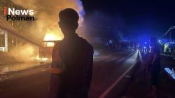 Korsleting Mobil Terbakar di Jalan Poros. Polman–Pinrang, Sopir Alami Luka Bakar