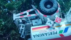 Truk Tangki BBM 5.000 Liter Terguling di Km 38 Klamono, Sopir dan Kernet Tewas