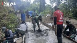 Puasa Tak Halangi Satgas TMMD dan Warga Kerja Jalan Demi Wujudkan Akses Impian Lenggo