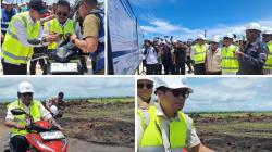 Naik Motor Tinjau Proyek, Menteri Trenggono Pastikan Progres Tambak Udang Sumba Timur