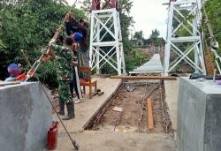 Warga 2 Desa Berharap Jembatan Gantung Garuda di Kedungjati Rampung Sebelum Lebaran