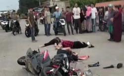 Laka Maut di Tenjo Bogor Terekam CCTV, Truk Muatan Pupuk Tabrak Motor 1 Orang Tewas