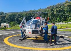 Mudik Lebaran 2026, Polda Jateng Siagakan Helikopter Ambulans Udara di GT Kalikangkung Semarang
