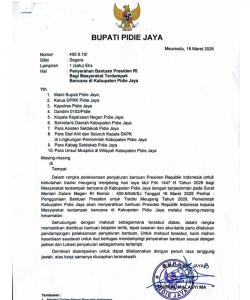 Pemkab Pidie Jaya Siapkan Penyaluran Bantuan Presiden untuk Warga Terdampak Bencana Jelang Meugang