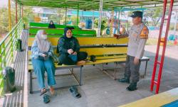 Polisi Siaga di Wisata Bahari Tlocor Jabon Sidoarjo saat Libur Lebaran
