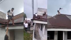 Aksi Spiderman Gagal! Pencuri Spesialis Rumah Kosong Diringkus Polisi di Atas Seng Rumah Warga