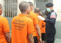 Ribuan Warga Binaan Rutan Medaeng Sidoarjo Jalani Tes Narkoba Mendadak