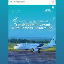TransNusa Resmi Buka Rute Langsung Jakarta-Lombok, BIZAM Tambah Pilihan Penerbangan