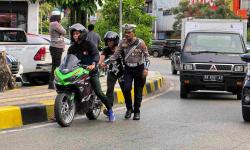 Polresta Jayapura Kota Razia Helm dan Knalpot Brong, Tekan Pelanggaran Lalin
