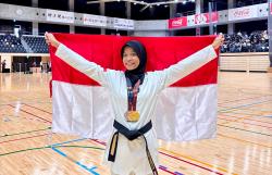Keren! Atlet Polresta Surakarta Bripda Abi Sabet Juara di Kejuaraan Internasional Taekwondo Jepang