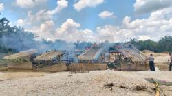 Penambangan Emas Ilegal Ditertibkan, Polsek Kampar Kiri Amankan 6 Rakit Milik Penambang