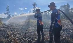 Tim Dalkarhutla Padamkan Dua Kebakaran Lahan di Palangka Raya, Akses Sulit Saat Cuaca Panas