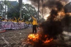 Potret Aksi Mahasiswa Serukan Sumsel Resah 