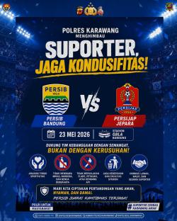 Jelang Laga Persib Vs Persijap, Polres Karawang Minta Suporter Jaga Kondusivitas