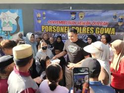Polres Gowa Sembelih 18 Ekor Sapi Kurban pada Idul Adha 1447 H