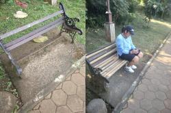 Kursi di Situ Bahar Depok Lapuk, Pengelola Perbaiki Sementara dengan Bambu