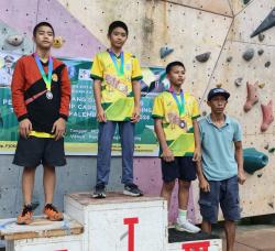 O2SN Tingkat Palembang, Siswa SMPN 9  Sabet Juara Panjat Tebing Nomor Lead dan Speed Putra Individu