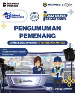 Jurnalis iNewsPurwakarta Sabet Juara I Kategori Feature Lomba Jurnalistik Jasa Marga 2026