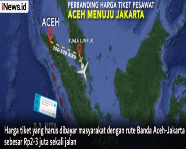 Begini Perbandingan Harga Tiket Pesawat Aceh-Jakarta Transit Kuala Lumpur