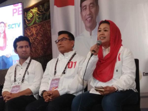 Puteri Presiden keempat RI almarhum Abdurahman Wahid (Gus Dur), Yenny Wahid saat jumpa pers usai debat capres Jokowi vs Prabowo Subianto di Hotel Sangrila, Jakarta, Sabtu (30/3/2019). (Foto: iNews.id/Felldy Utama)