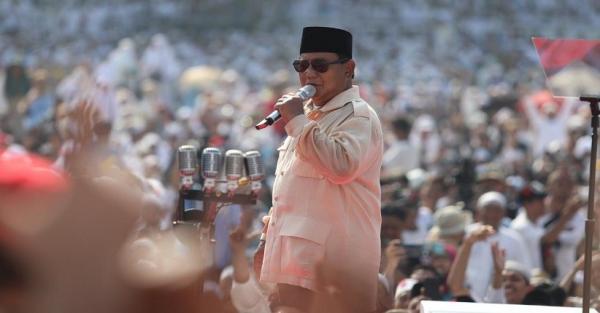 Calon presiden (capres) nomor urut 02 Prabowo Subianto saat orasi dalam kampanye akbarnya di Stadion Utama Gelora Bung Karno (SUGBK), Senayan, Jakarta, Minggu (7/4/2019). (Foto: Istimewa)