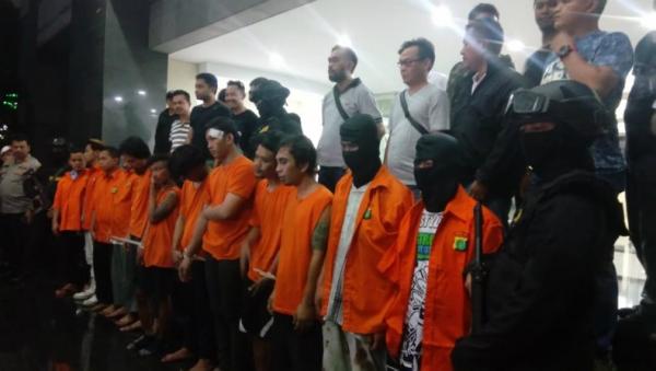 Para tersangka kerusuhan aksi 22 Mei. (Foto: iNews.id/Irfan Ma'ruf)