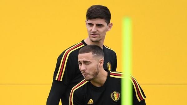 Hazard Courtois Kiper Real Madrid Thibaut Courtois. (Foto: AFP)