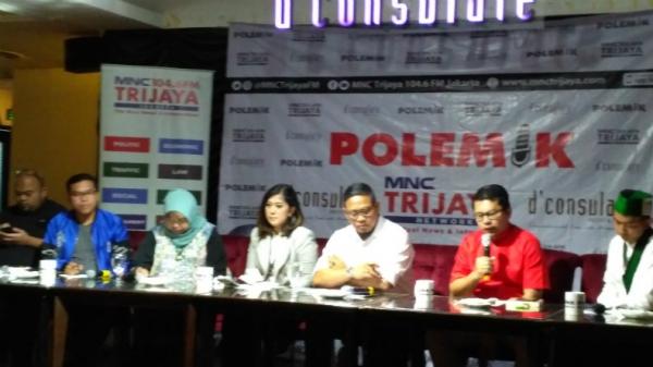 Politikus Partai Golkar Meutya Hafid di diskusi Polemik MNC Trijaya Network bertajuk 'Ribut Rebut Kursi Menteri' di d'consulate resto, Jakarta Pusat, Sabtu (6/7/2019). (Foto: iNews.id/Aditya Pratama)