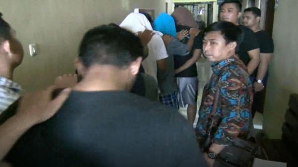 09 Diksar Maut Tersangka kasus penganiayaan saat diksar. (Foto: iNews/Saharuddin).