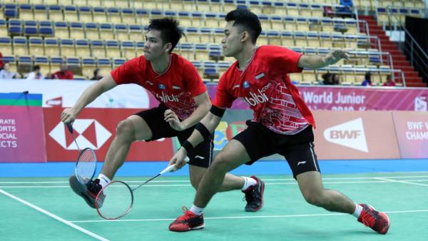 Leo Daniel Ganda putra Indonesia Leo Rolly Carnando/Daniel Marthin tak mau pasang target tinggi di Thailand Open 2021. Mereka takut sakit hati. (Foto: PBSI)