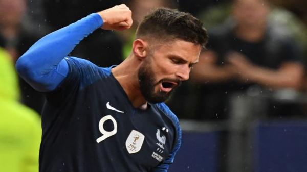 Olivier Giroud Pemain Timnas Prancis Olivier Giroud. (Foto: MARTIN BUREAU/AFP)