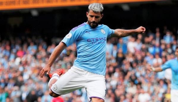 Sergio Aguero 1 Penyerang Manchester City Pep Guardiola. (Foto: AFP)
