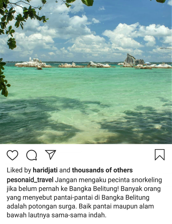 Spot snorkling di Belitung, Pulau Burung. (Foto: Sindonews)