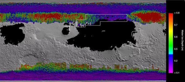 Peta Water Ice di Mars (Foto: NASA)