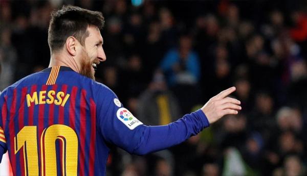 Pemain Barcelona Lionel Messi dan Antoine Griezmann. (Foto: AFP)