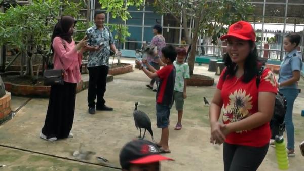 Taman Burung Palembang Pengunjung Taman Burung Palembang (Bambang Irawan/iNews)